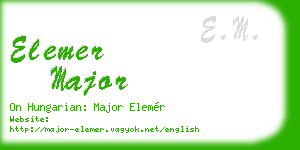 elemer major business card