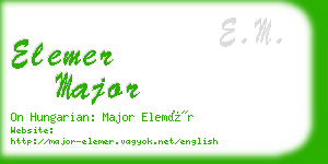 elemer major business card